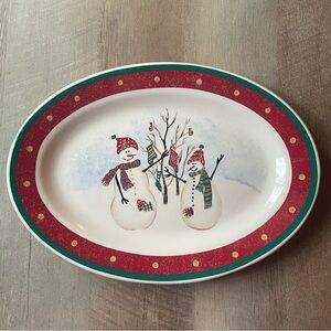 Royal Seasons Stoneware Antique Snowman Serving Platter
